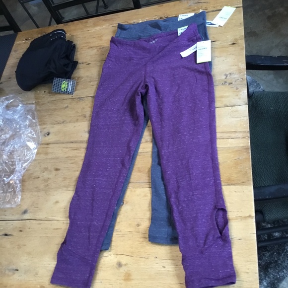 Plum Old Navy Active ankle mid-rise  leggings. NWT. Gray XXL 16 girls S womens - Picture 1 of 8